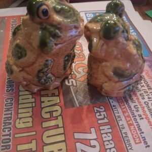 Vintage Frog Sslt&pepper Shakers